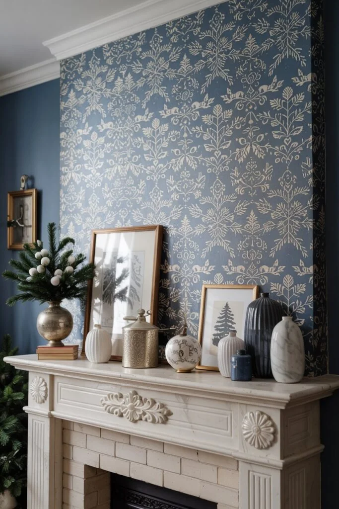 Wallpaper Backdrop Mantel