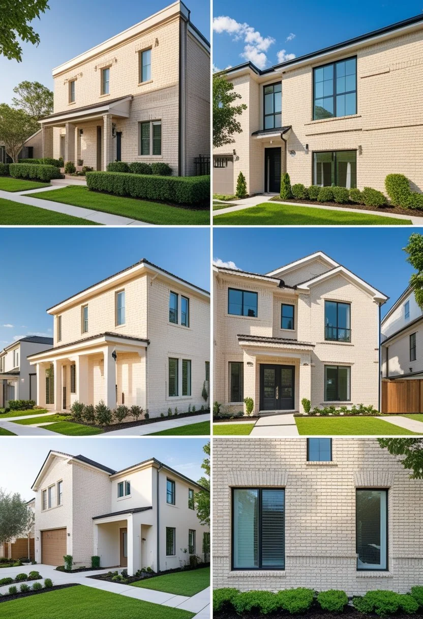 Cream painted brick exterior