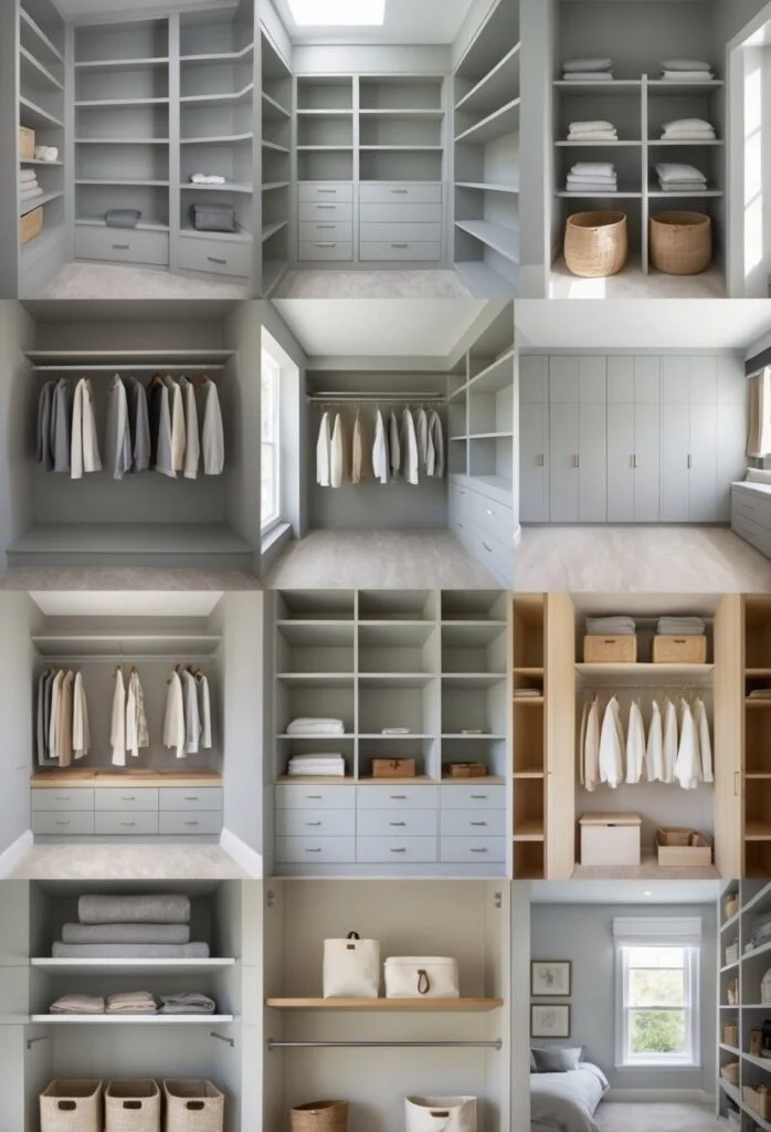 Pale gray closet walls