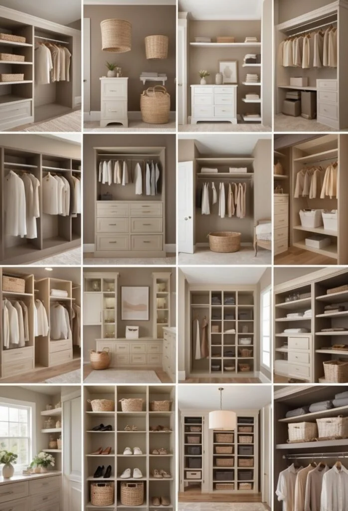 Warm taupe closet walls