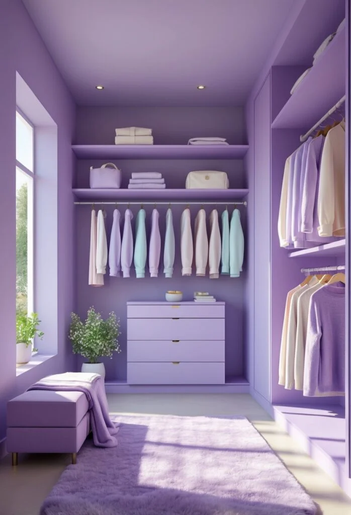 Lavender closet walls