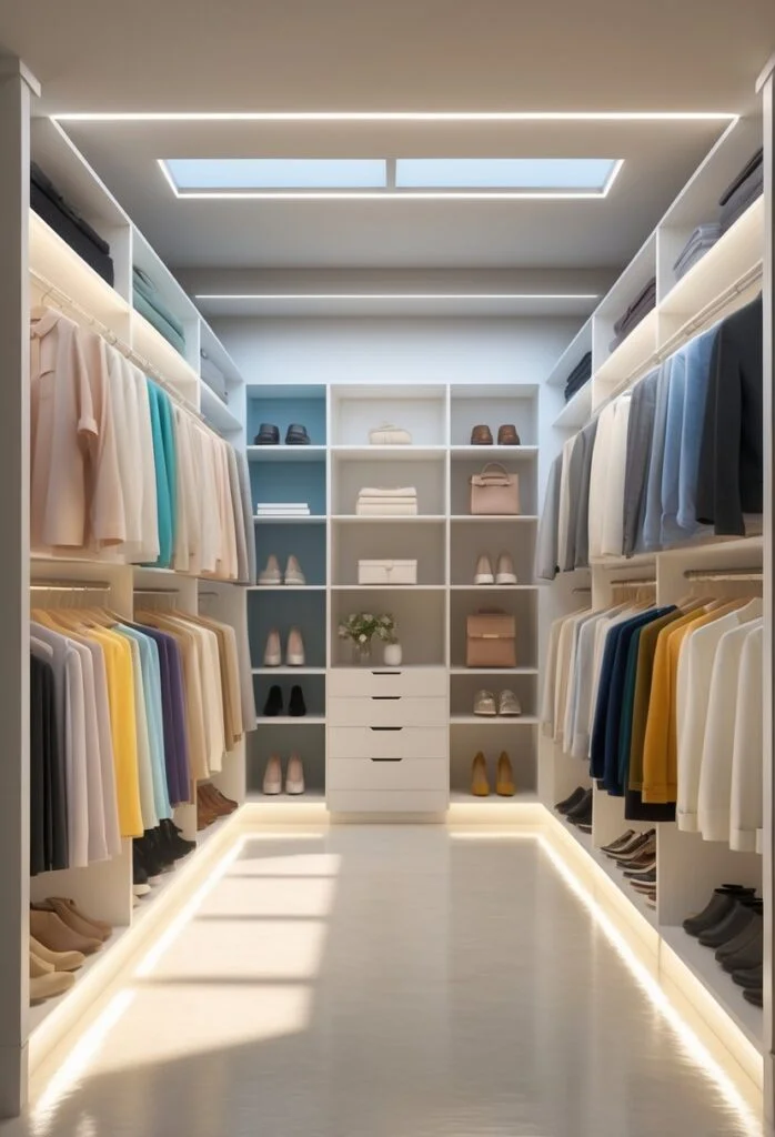 Satin finish paint in closet