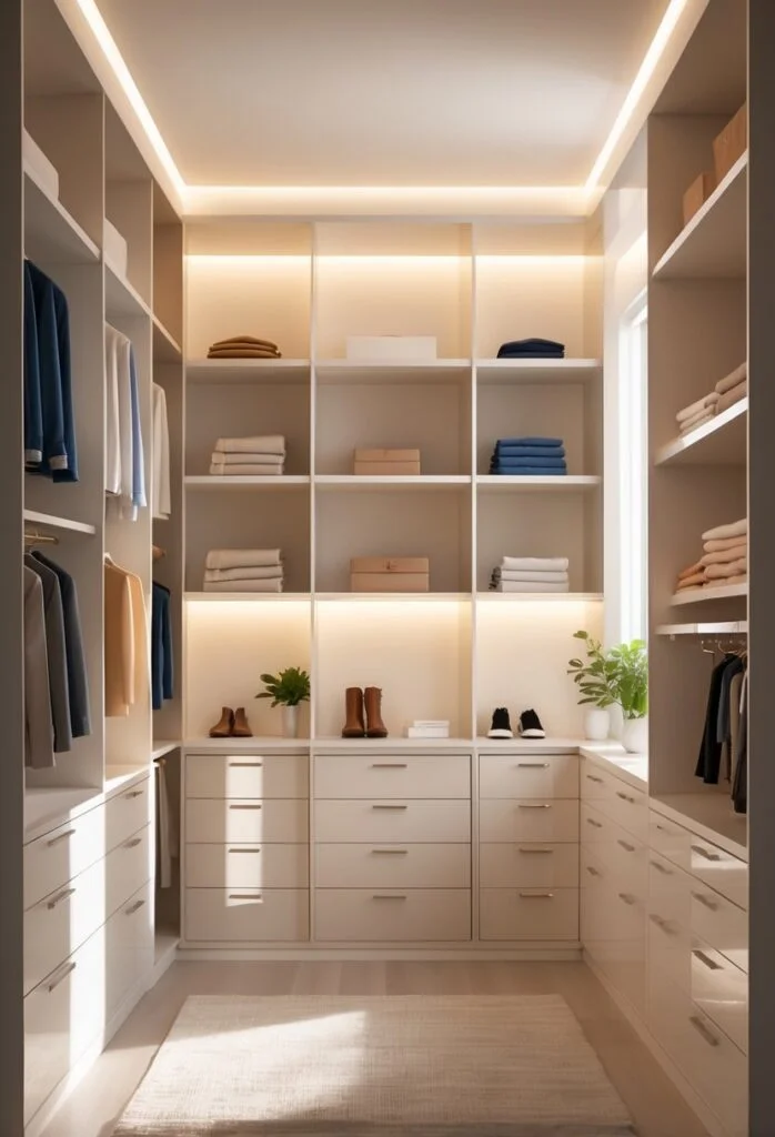 Semi-gloss finish in closet