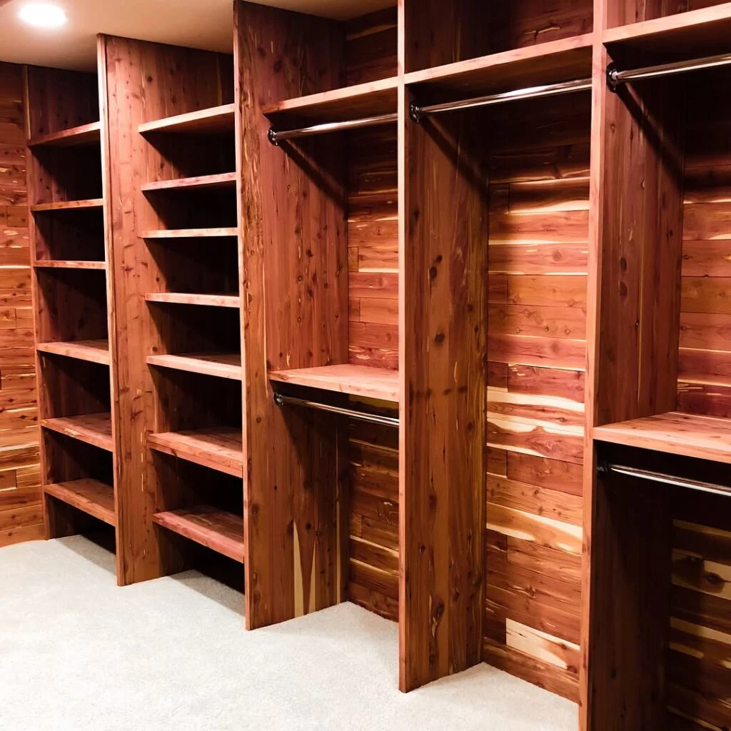 Cedar-lined basement closet