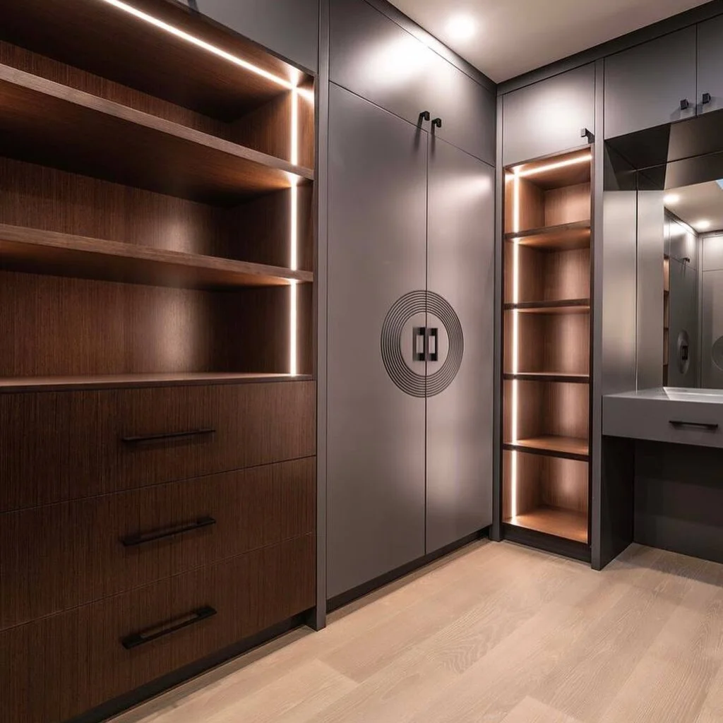 Modern luxury basement closet