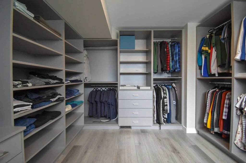 Modern minimalist basement closet