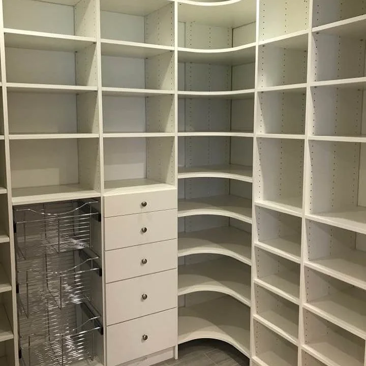 Corner basement closet