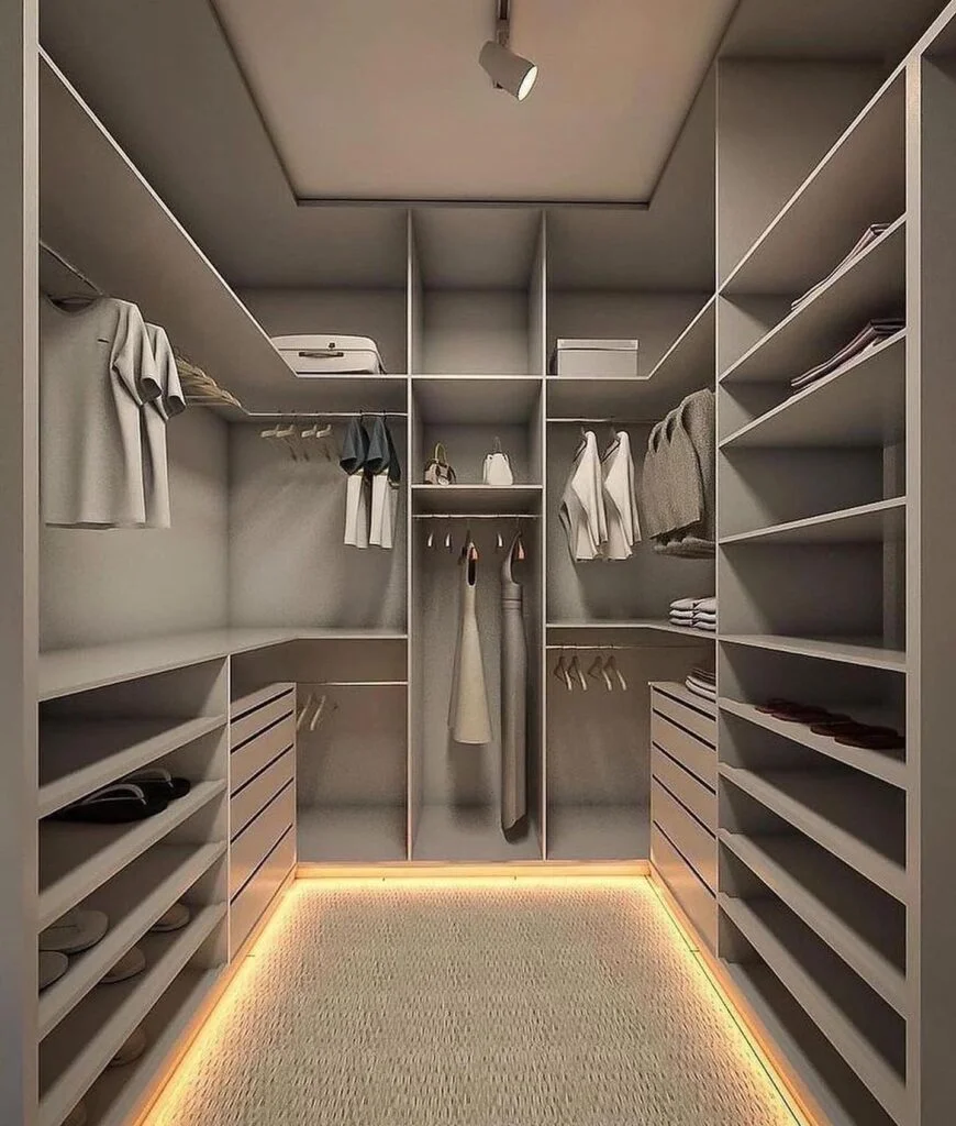 Earth tone basement closet