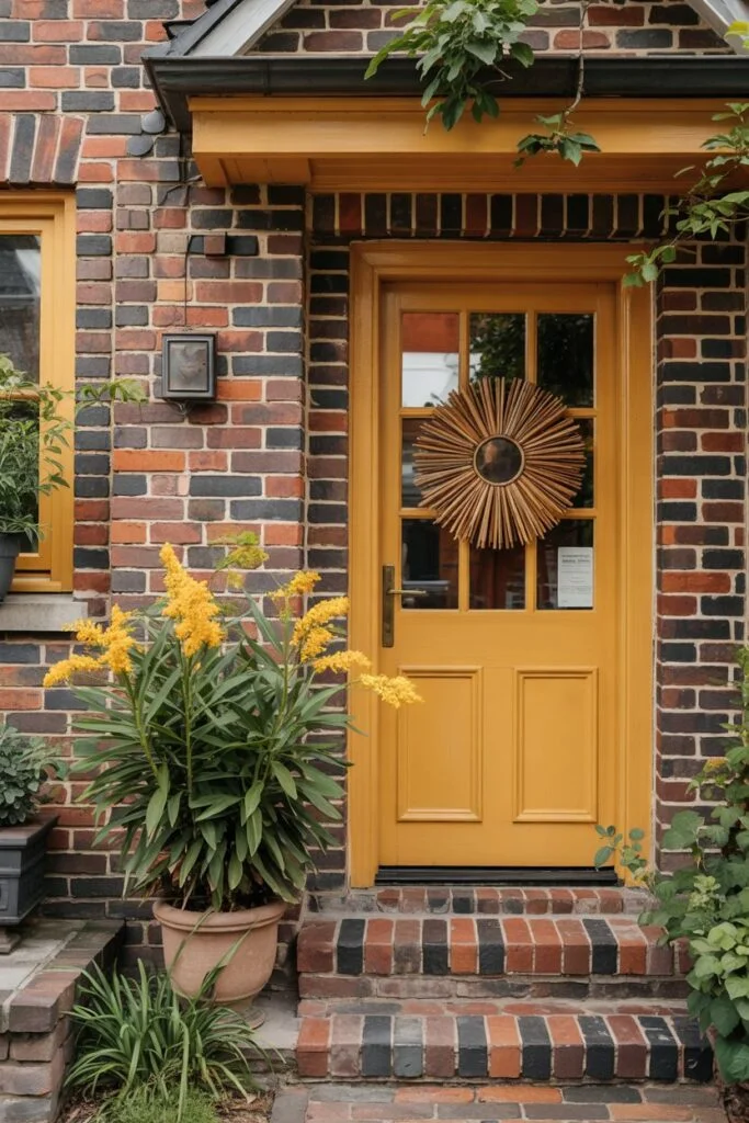 Warm Goldenrod with red brick