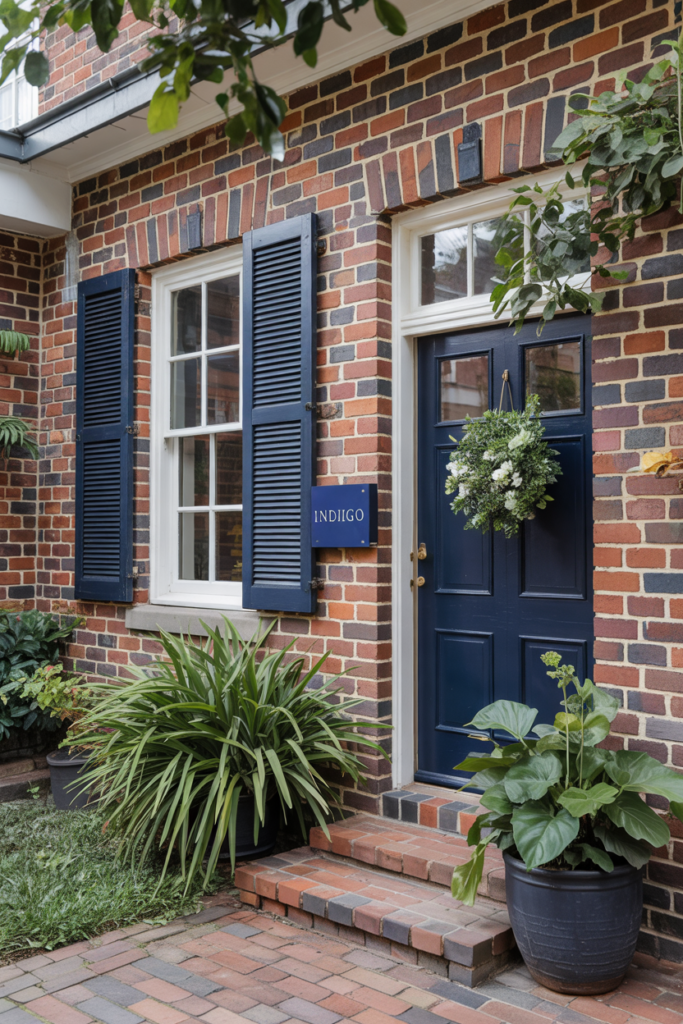 Rich Indigo with red brick