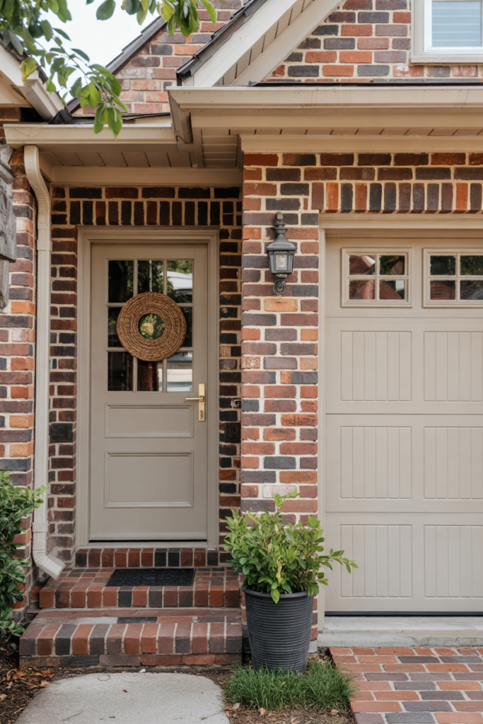 Cozy Warm Beige with red brick