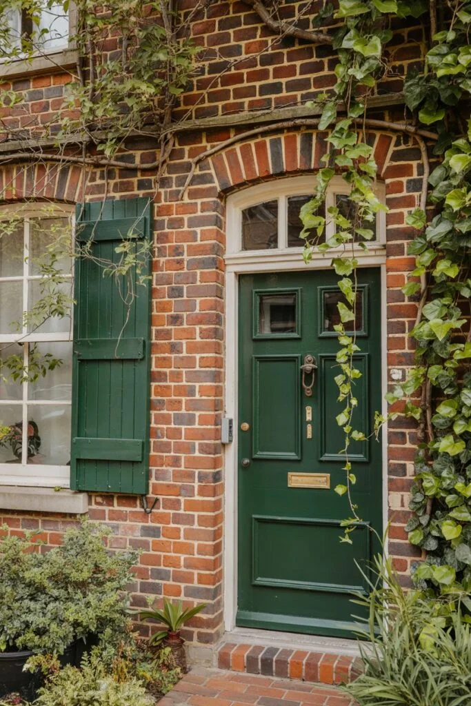 Deep Forest Green with red brick