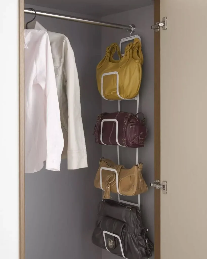 Vertical Purse Storage Shelves