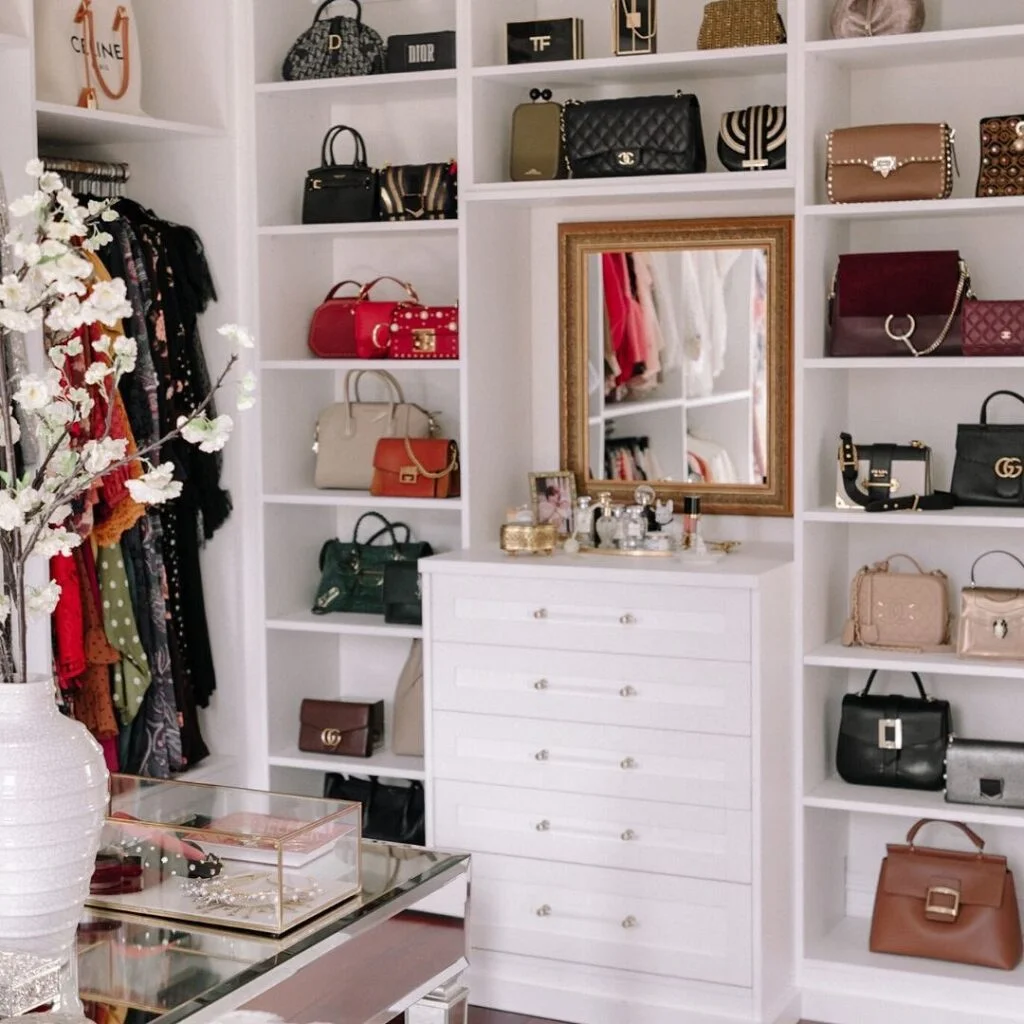 Walk-In Closet Purse Display