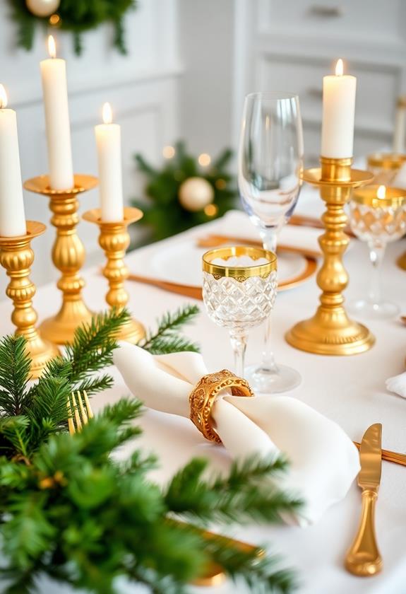 luxurious gold accented holiday table