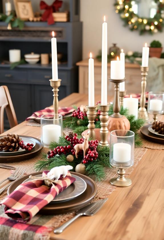 rustic woodland inspired holiday table