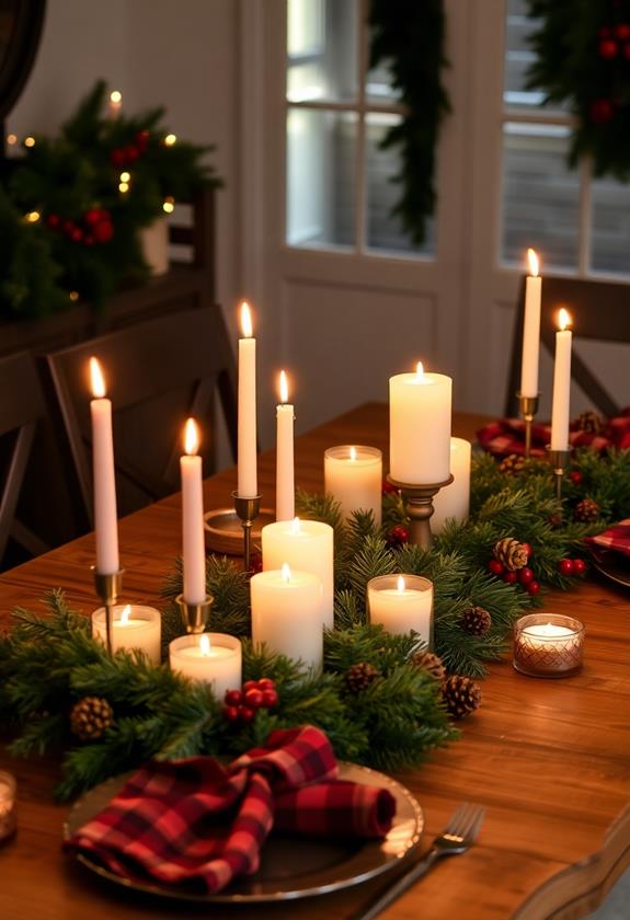cozy candlelit holiday table