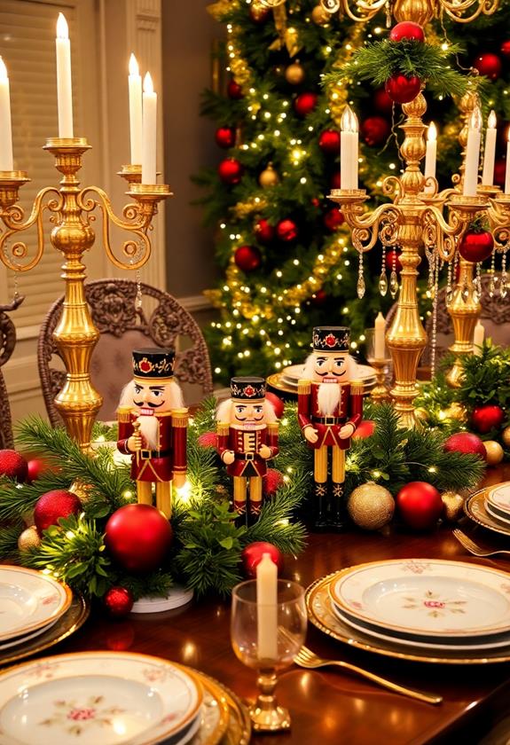 nutcracker themed christmas table