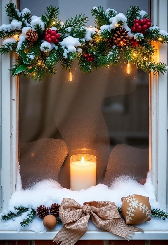 pine garland window decoration