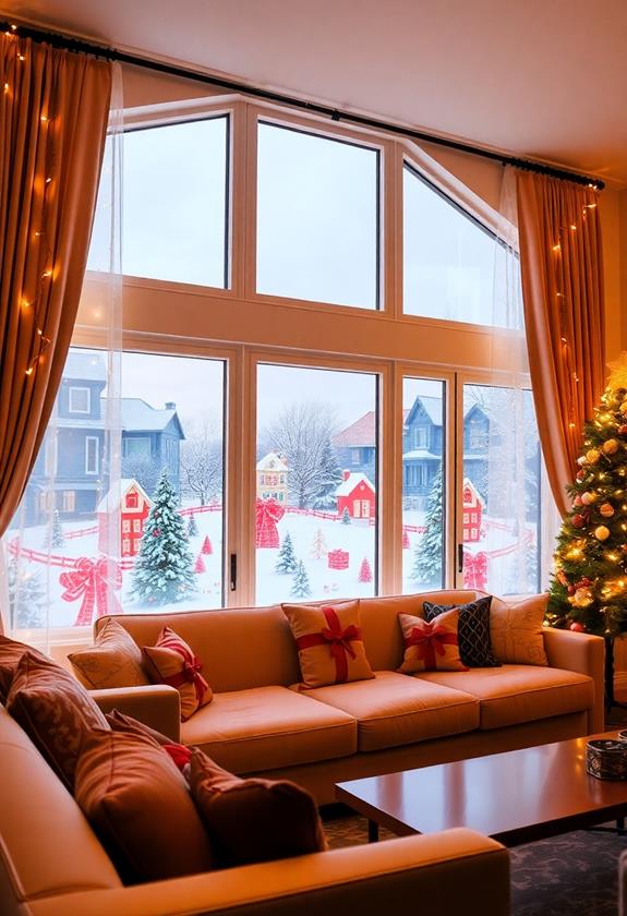 holiday themed window curtains