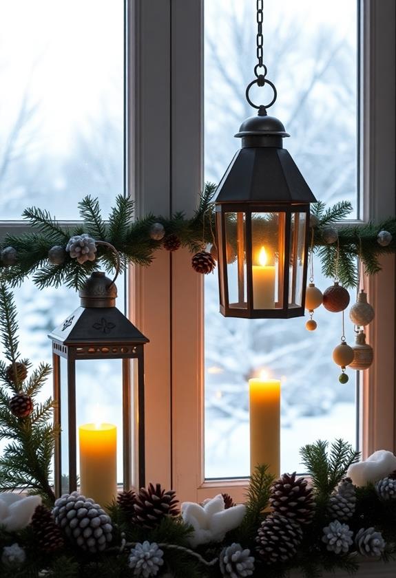 vintage lantern holiday display
