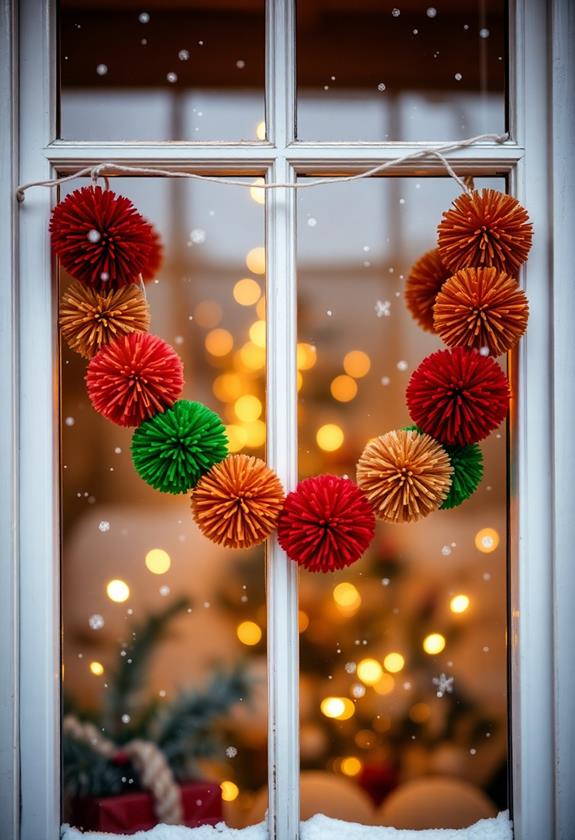 colorful pom-pom garland