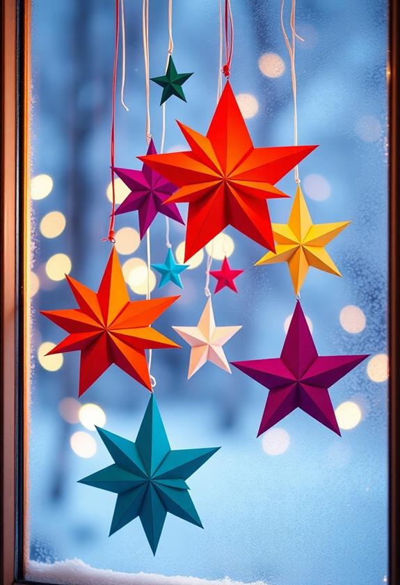 handmade colorful window stars