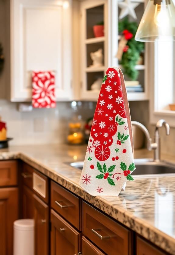 colorful holiday kitchen towels