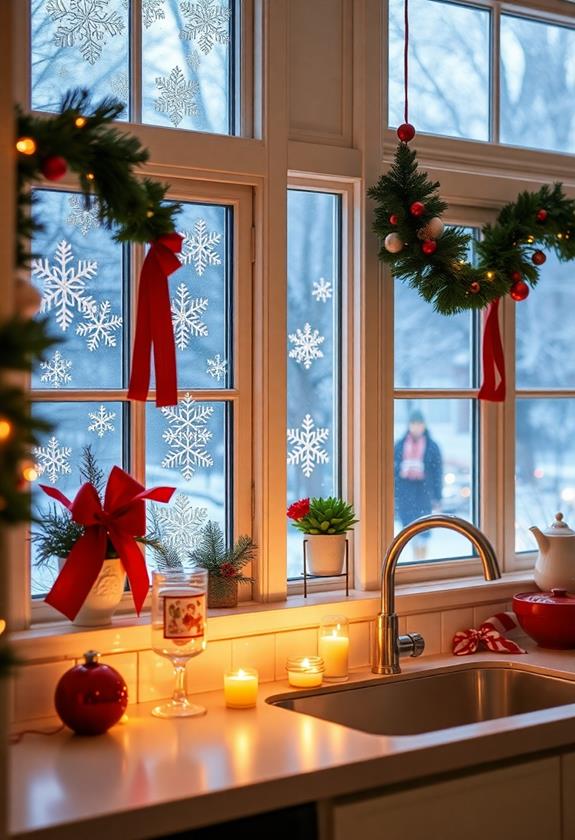 snowflake window clings