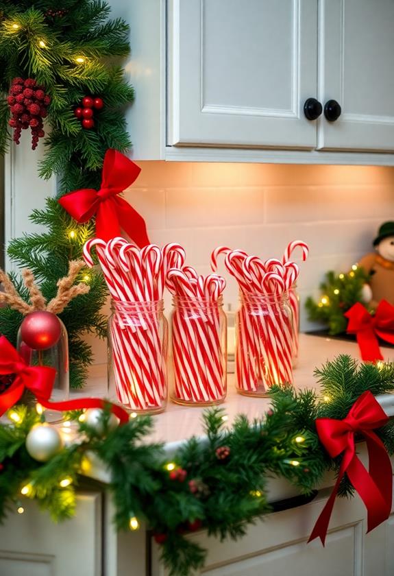 candy cane jars