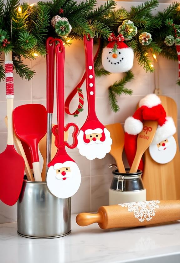Santa-themed kitchen utensils
