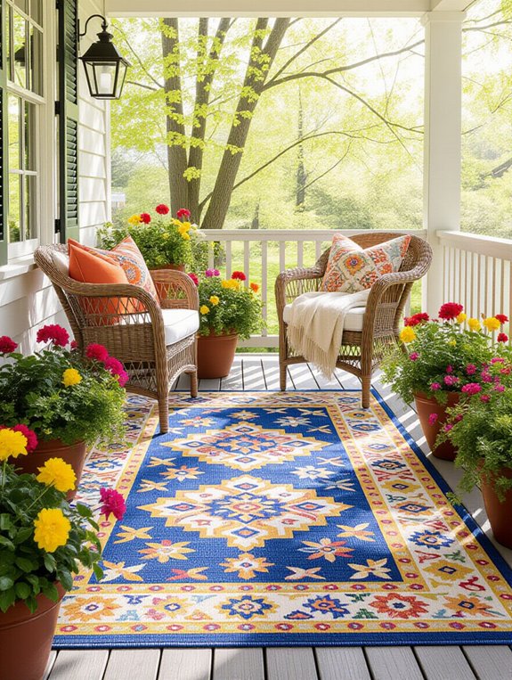 colorful durable outdoor rug