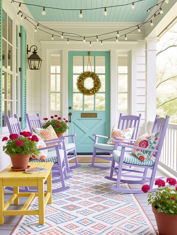 colorful porch makeover