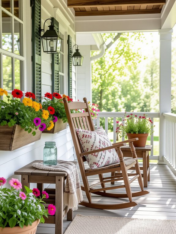 rustic wooden porch furniture