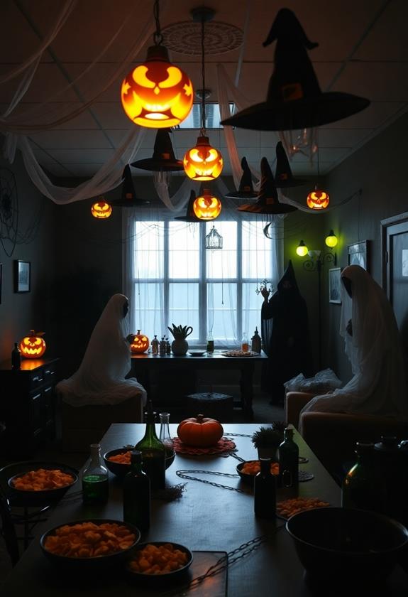 spooky office decor arrangement