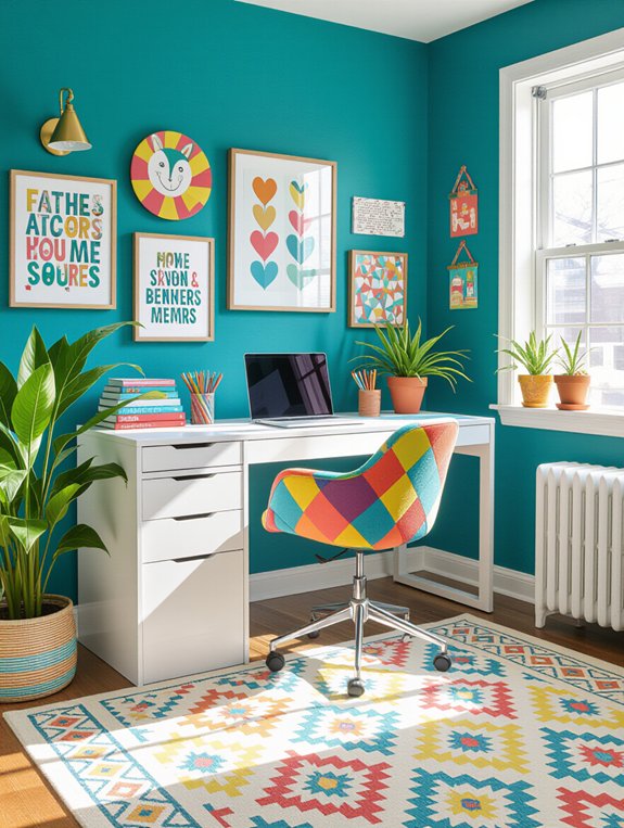 colorful playful home office