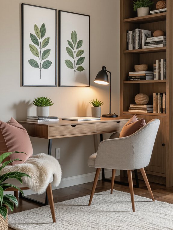 cozy corner desk setup