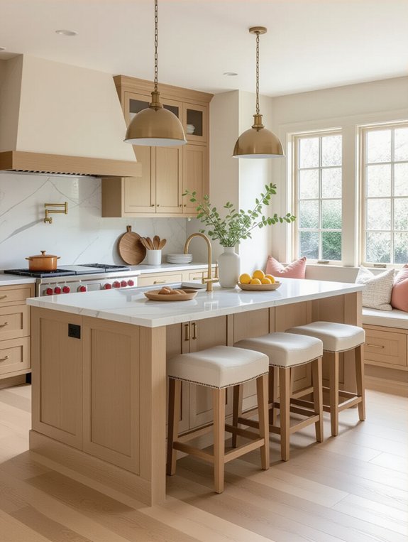 family-friendly kitchen with durable materials and ample seating