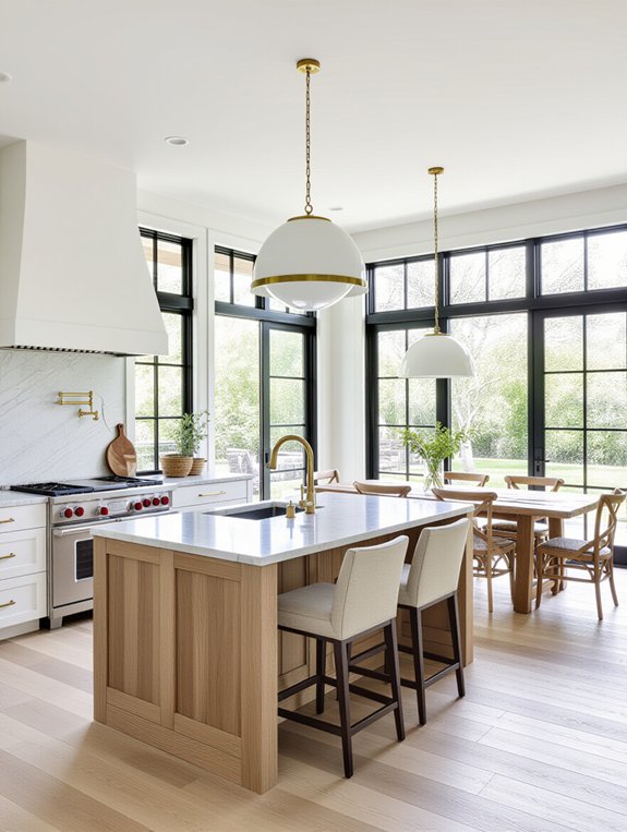 spacious open-plan kitchen and dining area
