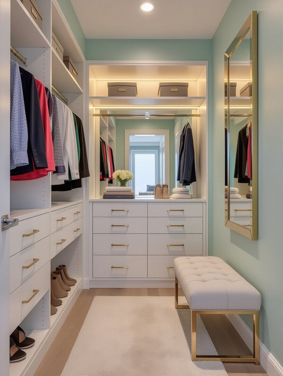 optimize closet with drawers