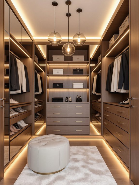 transform closet with lighting