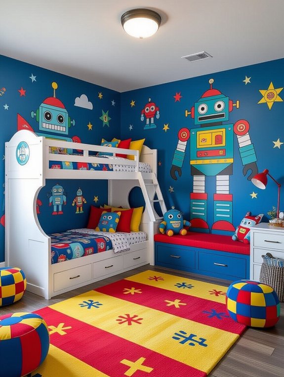 playful robot themed room design