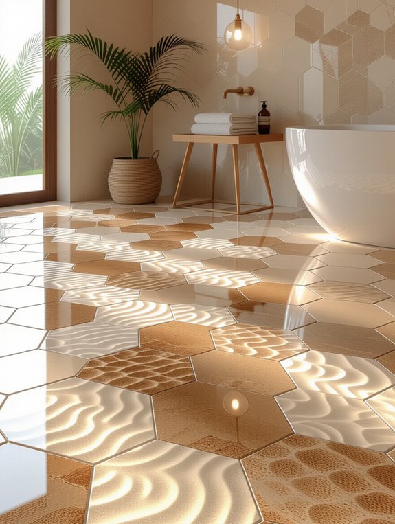 3d textured bathroom tiles