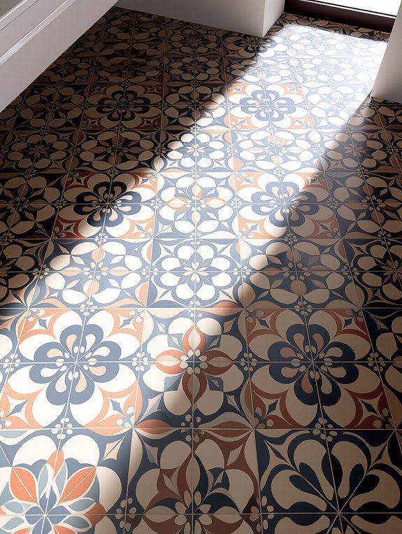 patterned vinyl bathroom flooring