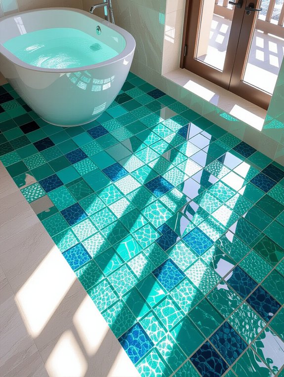 glass bathroom tiles