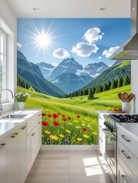 scenic landscape kitchen murals