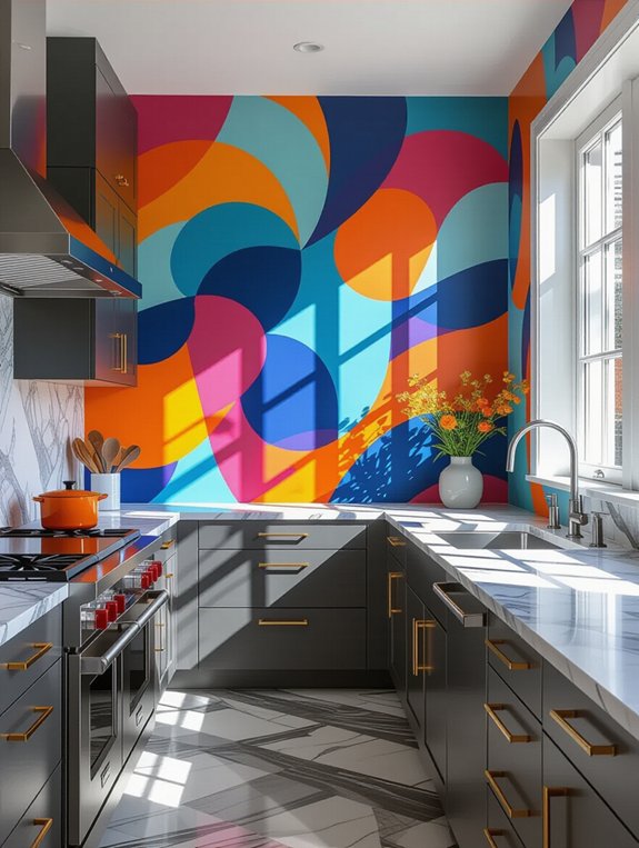 bold abstract kitchen wallpaper