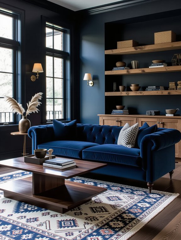 dark blue warm wood