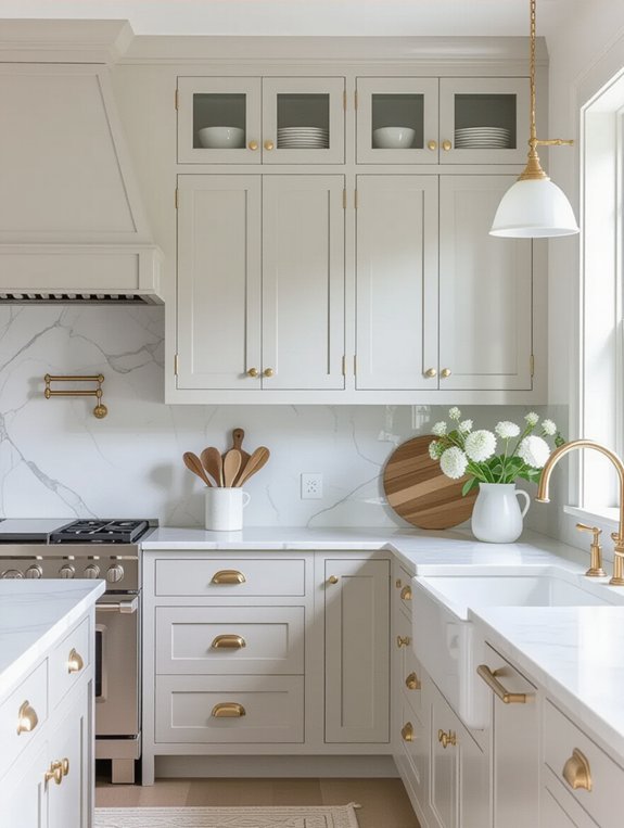 serene grey warm brass