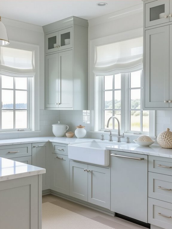 coastal light grey cabinets